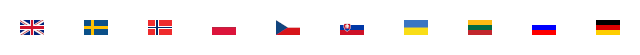 Vlajky zemí s působností LLENTAB